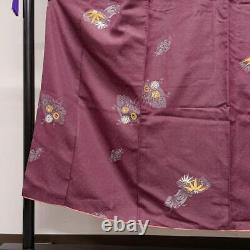 Japanese Antique Fine Pattern Plum Blossom Chrysanthemum Bamboo Hana Kimono