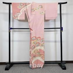 Japanese Antique Shell Streamline Embroidery Fine Pattern Kimono