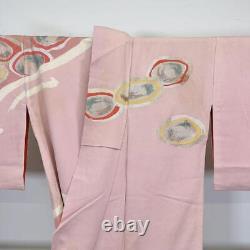 Japanese Antique Shell Streamline Embroidery Fine Pattern Kimono