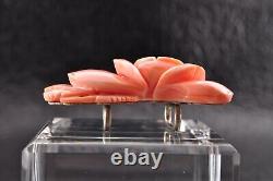 Japanese Antique pink Coral (1.41in 65ct) Rose OBIDOME with certificate and Box