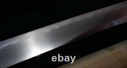 Japanese Edo Hirazukuri Wakizashi Sword Dagger Fine Temper Line Silver Habaki