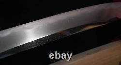 Japanese Edo Hirazukuri Wakizashi Sword Dagger Fine Temper Line Silver Habaki