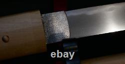 Japanese Edo Hirazukuri Wakizashi Sword Dagger Fine Temper Line Silver Habaki