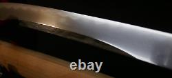 Japanese Edo Hirazukuri Wakizashi Sword Dagger Fine Temper Line Silver Habaki