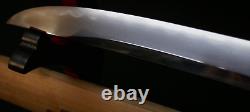 Japanese Edo Hirazukuri Wakizashi Sword Dagger Fine Temper Line Silver Habaki