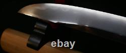 Japanese Edo Hirazukuri Wakizashi Sword Dagger Fine Temper Line Silver Habaki