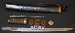 Japanese Edo Period Tanto Dagger Mumei, Koshirae Mounts Kozuka Fine Temper