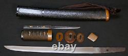 Japanese Edo Period Tanto Dagger Mumei, Koshirae Mounts Kozuka Fine Temper