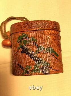 Japanese Extra Fine Basket Weaving Work INRO Vintage (Museum Quality)