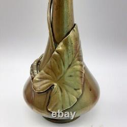 Japanese Fine Art Bronze Lily Sculpture Art Nouveau Vase Antique Meiji Period