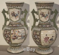 Japanese Finely Detailed Beautifully Preserved Antique -Vases or Lamps