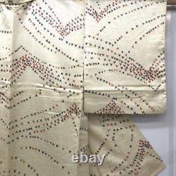 Japanese Kimono Fine Pattern Pure Silk Vintage Antique Z5712