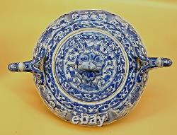 Japanese Meiji Blue & White Seto Bowl With Fine Decorations