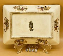 Japanese Meiji Satsuma Plate Tray With Fine Decorations, Signed