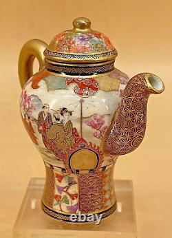 Japanese Meiji Satsuma Teapot With Fine Gold Decorations By Kaizan