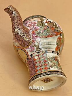 Japanese Meiji Satsuma Teapot With Fine Gold Decorations By Kaizan