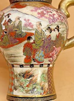 Japanese Meiji Satsuma Teapot With Fine Gold Decorations By Kaizan