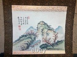 Japanese Scroll Painting Antique Fine Art Watercolor Washi Rice Paper, Silk Matt