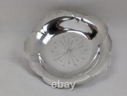 K. UYEDA Japanese 950 Sterling Silver ATOMIC Design 3 Ball Footed DISH/ BOWL