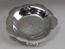 K. UYEDA Japanese 950 Sterling Silver ATOMIC Design 3 Ball Footed DISH/ BOWL