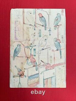 Kunikazu Fine imported birds 1850 Authentic Japanese woodblock print