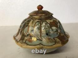 Kutani ware Pottery Case People Landscape Antique Fine art 29 inch Japanese