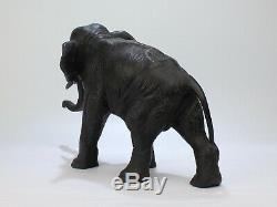 Large Antique Finely Cast Japanese Meiji Period Bronze Elephant Sculpture BR