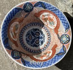 Large Fine Antique Japanese Imari Porcelain Bowl Amazing Decoration