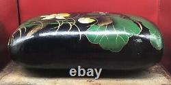 Large Japanese Antique Lacquer ware PILLOW leather rare Japan fine art frog toad