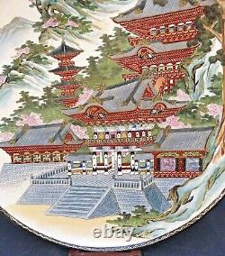 Large Japanese Taisho Satsuma Charger with Fine Decorations, Signed