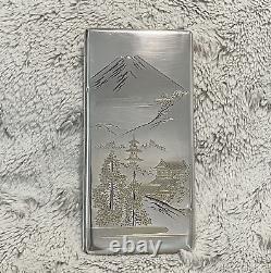 Large Vintage Fine Silver Asian / Japanese Style Cigarette Case Signed