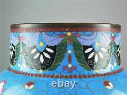 MEIJI Era CLOISONNE Vase Pot 9.6 inch tall Japanese Fine art Antique no box