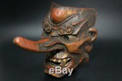 MSK113 FINE Japanese old wooden Tengu Mask esoteric Buddhism #Noh shinto