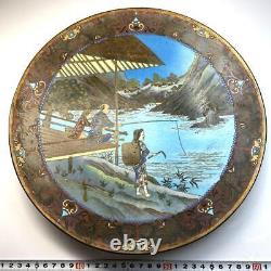 Meiji Era Cloisonne Plate Landscape pattern 12 inch Antique Fine art Japanese