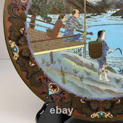 Meiji Era Cloisonne Plate Landscape pattern 12 inch Antique Fine art Japanese