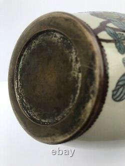 Meiji Period Early 20th Century Japanese Chinese Fine Cloisonne Bronze 12H Vase