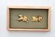 Menuki Japanese antique made of gold Mumei a fine horse design Edo era