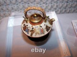 Miniature Tea Pot Kettle Marked Kinkozan Satsuma Japanese Meiji Fine Work