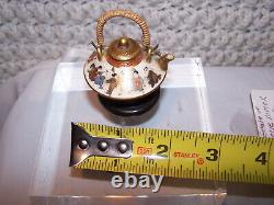 Miniature Tea Pot Kettle Marked Kinkozan Satsuma Japanese Meiji Fine Work