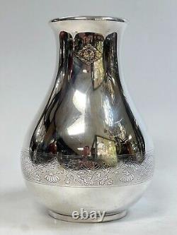 Miyamoto Japanese Silver Vase with Royal Seal