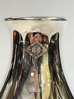 Miyamoto Japanese Silver Vase with Royal Seal