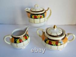 Noritake Antique Fine Porcelain Handpainted Tea For 1 Tea Pot Cream Sugar Japan