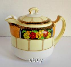 Noritake Antique Fine Porcelain Handpainted Tea For 1 Tea Pot Cream Sugar Japan