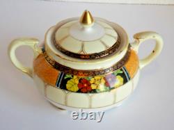 Noritake Antique Fine Porcelain Handpainted Tea For 1 Tea Pot Cream Sugar Japan