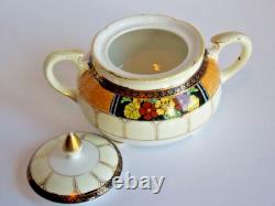 Noritake Antique Fine Porcelain Handpainted Tea For 1 Tea Pot Cream Sugar Japan