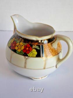 Noritake Antique Fine Porcelain Handpainted Tea For 1 Tea Pot Cream Sugar Japan