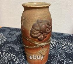 OCTOPUS Unique Pottery Vase 4.3 inch Japanese Antique Figurine Old Fine Art