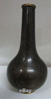 Old Ando Cloissone Antique Cloisonne Enamel Fine Detail Japanese Vase