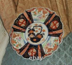 Old Antique Japanese Meiji Imari Porcelain Large Charger Plate C. 1890 Japan Fine