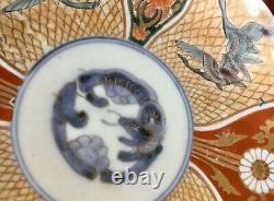 PAIR Fine Antique Japanese IMARI 9 Plates Bowls EDO Period Pair Geese Gold Gilt